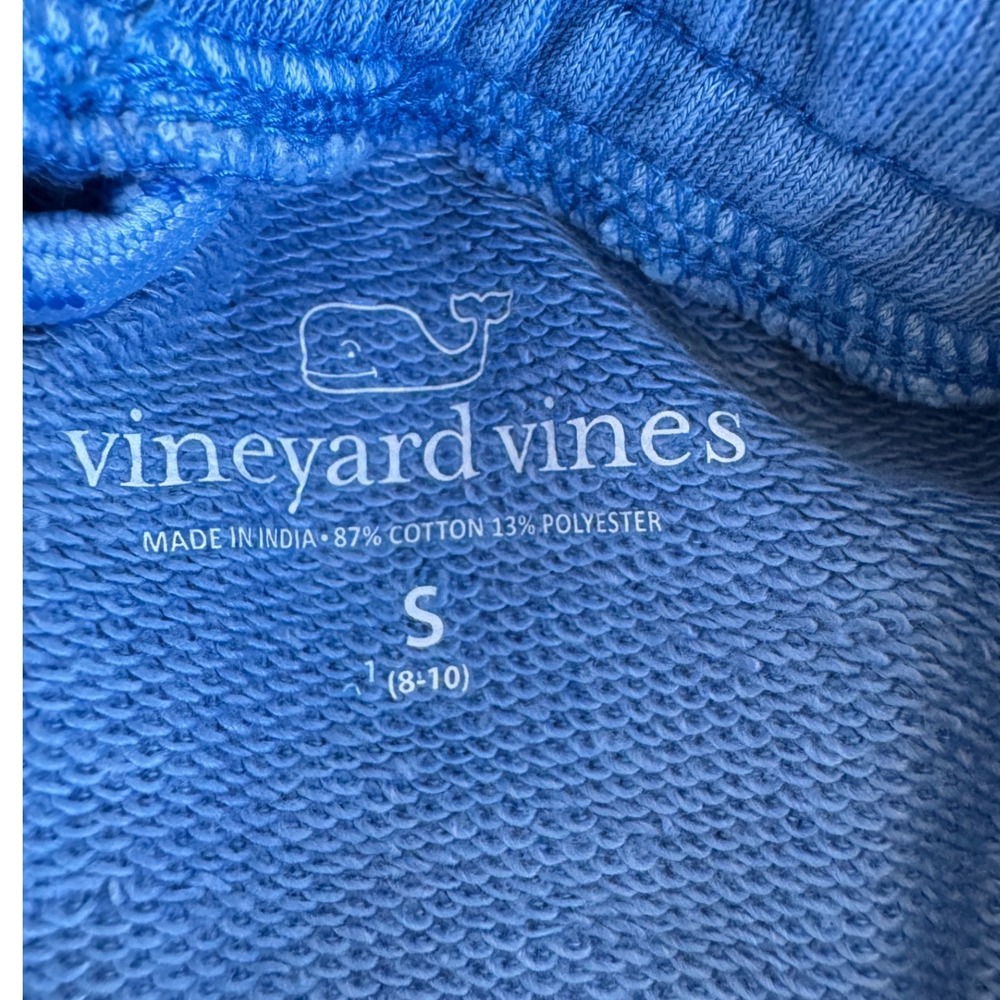 Vineyard Vines Boys Blue French Terry Shorts Preppy Whale Logo Size Small 8-10 - Picture 3 of 6